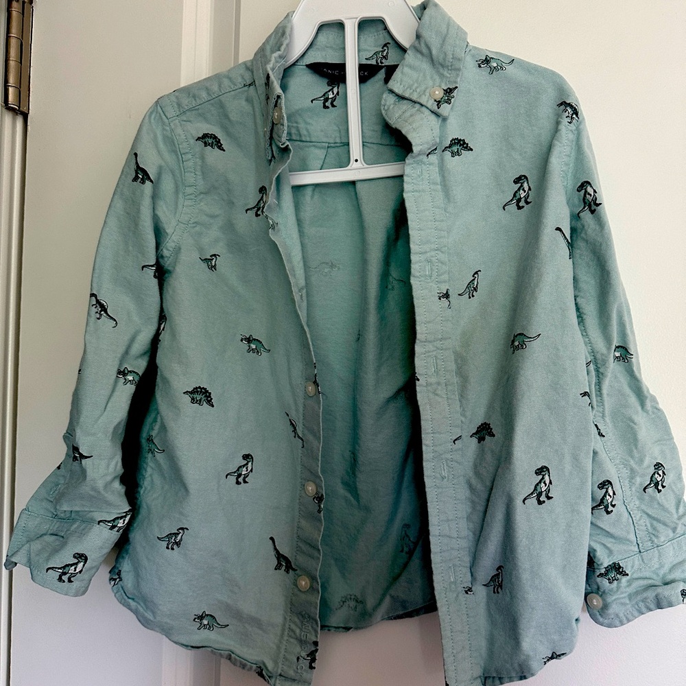 Janie and Jack Boys Dino Button Down
